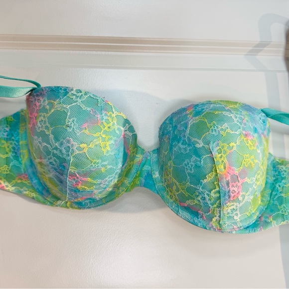 Victoria's Secret Perfect Coverage Multicolor Tie-Dye Bra 36D Tropical Summer - Picture 9 of 10